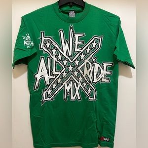 WE ALL RIDE MX Men's T-shirt - Vintage Biker Green Color Men's T-Shirt - New